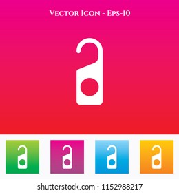 Hotel Tag Icon in Colored Square box. eps-10