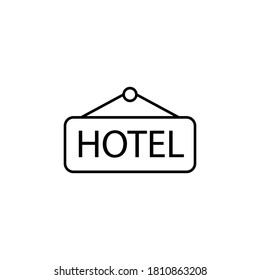 Hotel, tag, label vector icon
