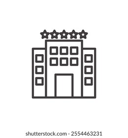 Hotel thin liner icon vector.