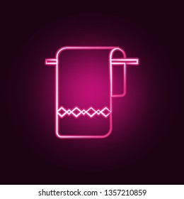 hotel towel neon icon. Elements of travel set. Simple icon for websites, web design, mobile app, info graphics