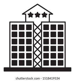 Hotel Tower Building Vector Icon Design