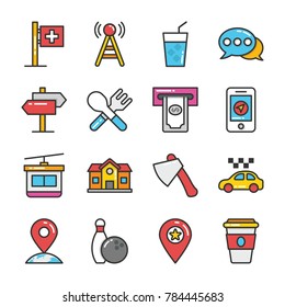 Hotel And Travel Flat Icons Collection