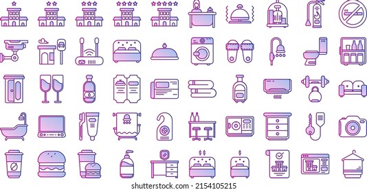 hotel and travel icon set