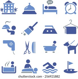 Hotel and travel icon set. 