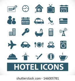 Hotel Travel Icons Signs Set Vector Stock Vector (Royalty Free ...