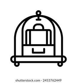 Hotel Trolley icon in Outline Style