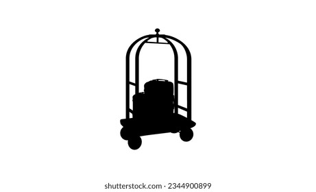 Hotel trolley silhouette, high quality vector