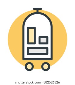 Hotel Trolley Vector Icon