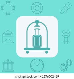 Hotel trolley vector icon sign symbol