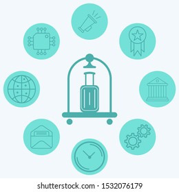 Hotel trolley vector icon sign symbol