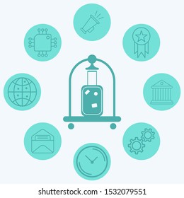 Hotel trolley vector icon sign symbol