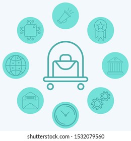 Hotel trolley vector icon sign symbol