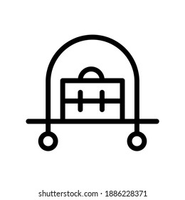 hotel trolley vector line icon