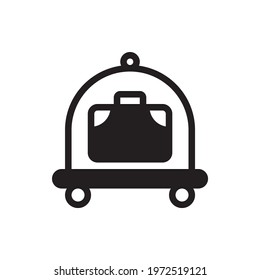 Hotel Trolley vector solid icon. Hotel and Services Symbol EPS 10 File