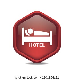 Hotel vector button, web design element