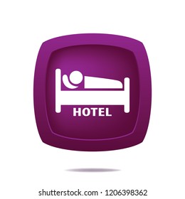 Hotel vector button, web design element