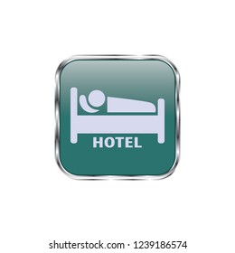 Hotel vector button, web design element