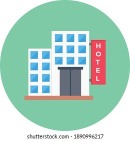 hotel vector colour flat icon