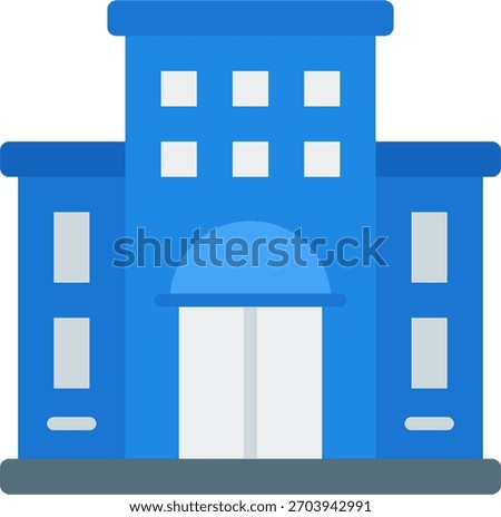 Hotel vector design in modern style, accommodation service and lodging facility concept, tourism illustration. Flat Icon