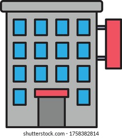 hotel vector flat color icon 