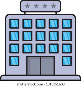 hotel vector flat color icon 