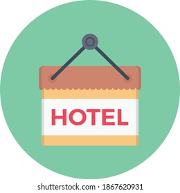 hotel vector flat color icon