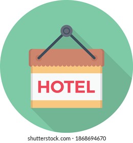hotel vector flat color icon