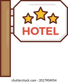 hotel vector flat color icon