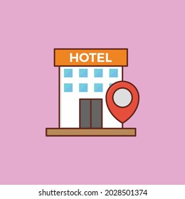 hotel vector flat color icon