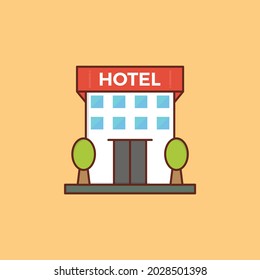 Hotel-Vektorfarbensymbol
