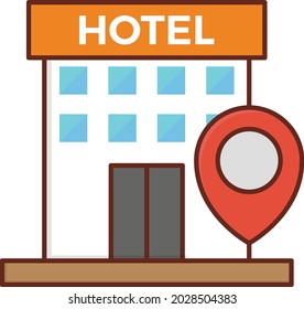 hotel vector flat color icon