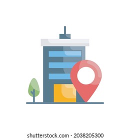 Hotel vector flat icon style illustration. Eps 10 file