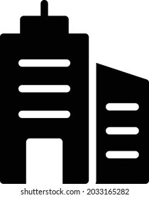 icono plano de glifo vector de hotel