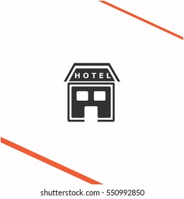 Hotel vector grey icon on white background. Hotel symbol stock   illustration. Business picture.