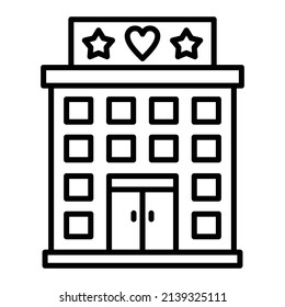 Icono del vector del hotel. Se puede usar para imprimir, móviles y aplicaciones web.