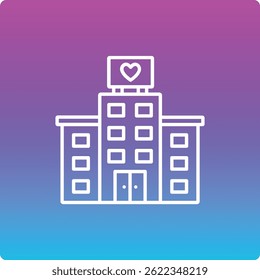 Icono del Vector del hotel. Se puede utilizar para aplicaciones de impresión, móviles y de Web.