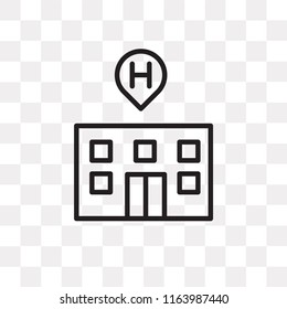 Hotel vector icon isolated on transparent background, Hotel logo concept