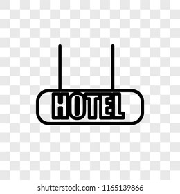 Hotel vector icon isolated on transparent background, Hotel logo concept