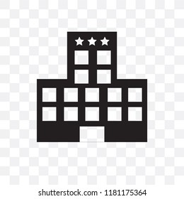 Hotel vector icon isolated on transparent background, Hotel logo concept