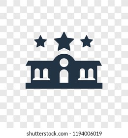 Hotel vector icon isolated on transparent background, Hotel transparency logo concept