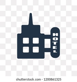 Hotel vector icon isolated on transparent background, Hotel transparency concept can be used web and mobile