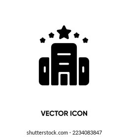 Hotel vector icon. Modern, simple flat vector illustration for website or mobile app. Resort or apartment symbol, logo illustration. Pixel perfect vector graphics