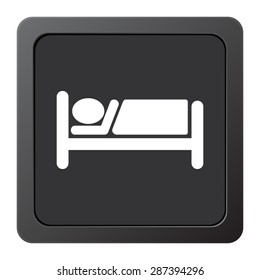 Hotel  - vector icon on a grey button