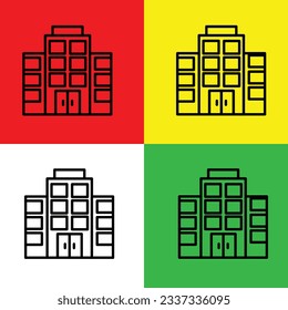 Hotel Vector icon, Outline style, isolated on white Background.