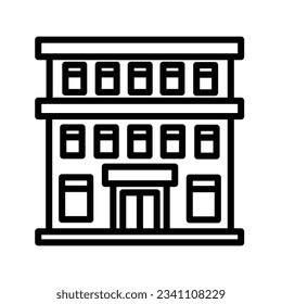 Hotel Vector icon, Outline style, isolated on white Background.
