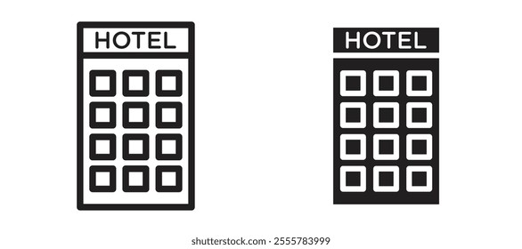 hotel vector icon set in black color.