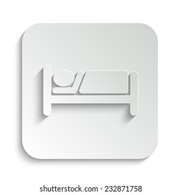 Hotel - vector icon with shadow on a grey button