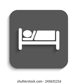 Hotel - vector icon with shadow on a grey button