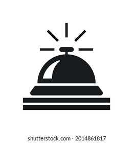 Hotel. Vektorsymbol. Silhouette. Tischglocke für die Rezeption