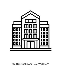 Hotel Vector Icon Travel and Accommodation Symbol for Booking, Tourism, and Hospitality Designs On White background